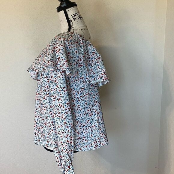 Zara Basics Floral One Shoulder Top - Picture 6 of 10